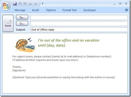 meraTechPort New templates for out of office messages